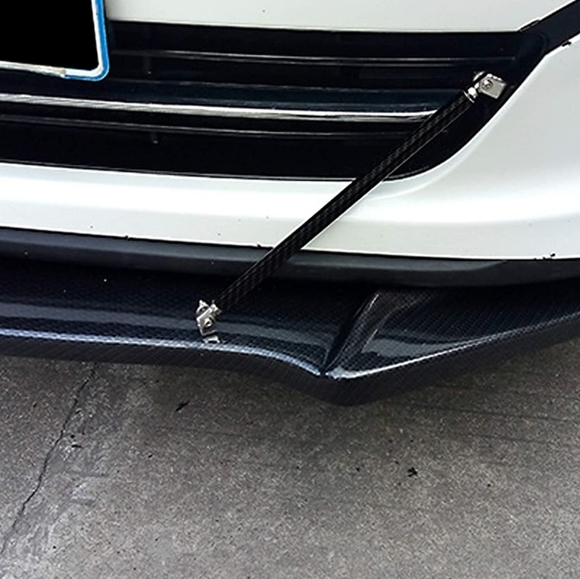Carbon Front Bumper Lip Splitter Strut Rod Tie Support Bars - Picture 6 of 7